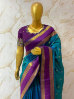 Vintage silk saree with maggam work blouse