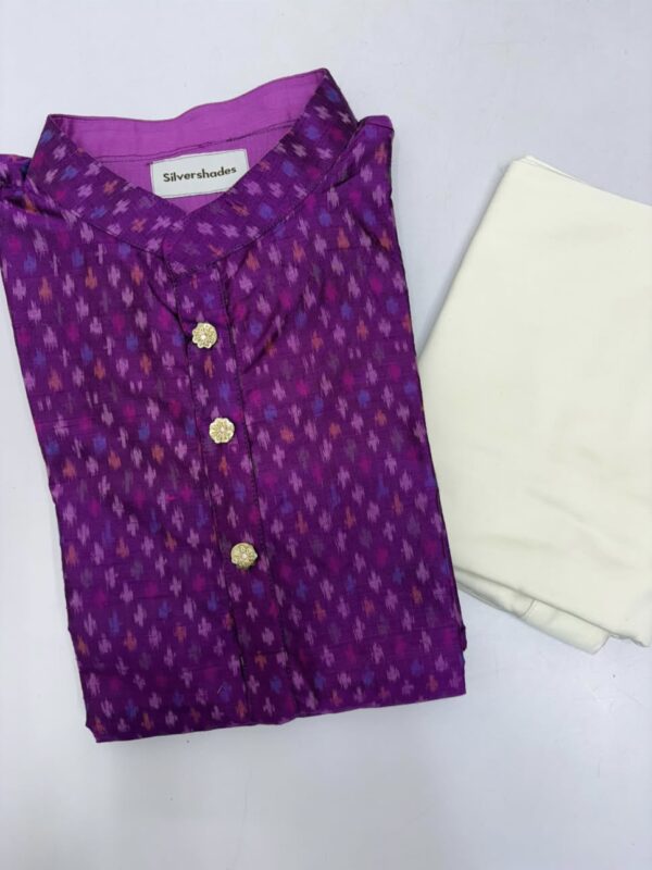 Pure ikkat rawsilk kurta with pant