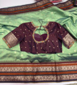 Vintage gadwal soft silk saree with maggam work blouse