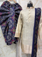 Pure tissue kurta with patola dhoti and kanduva