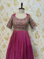 Beautiful tissue long frock with heavy work yoke part