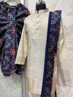 Pure tissue kurta with patola dhoti and kanduva