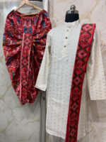 Pure pattu kurta with patola dhoti & kanduva