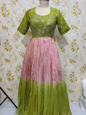 Beautiful dual shade long goen with heavy flare