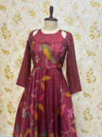 Pure crepe Long frock with unique pattern